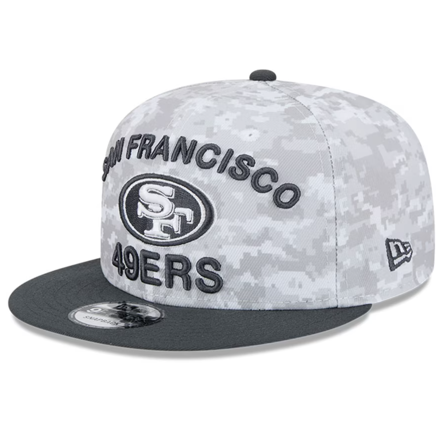 San Francisco 49ers New Era 2024 Salute To Service 9Fifty Snapback Hat - Chrome/Graphite