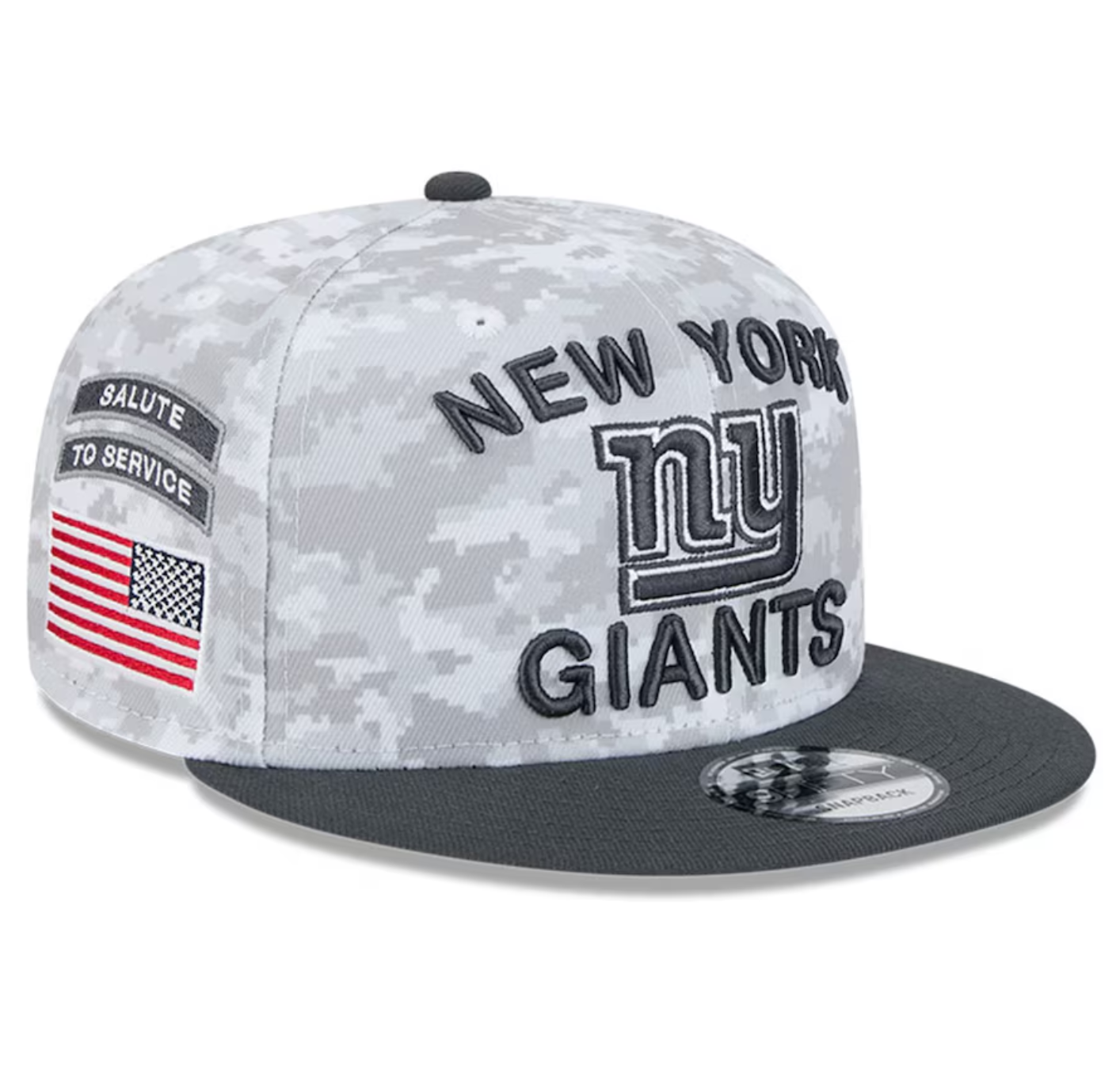 New York Giants New Era 2024 Salute To Service 9Fifty Snapback Hat - Chrome/Graphite