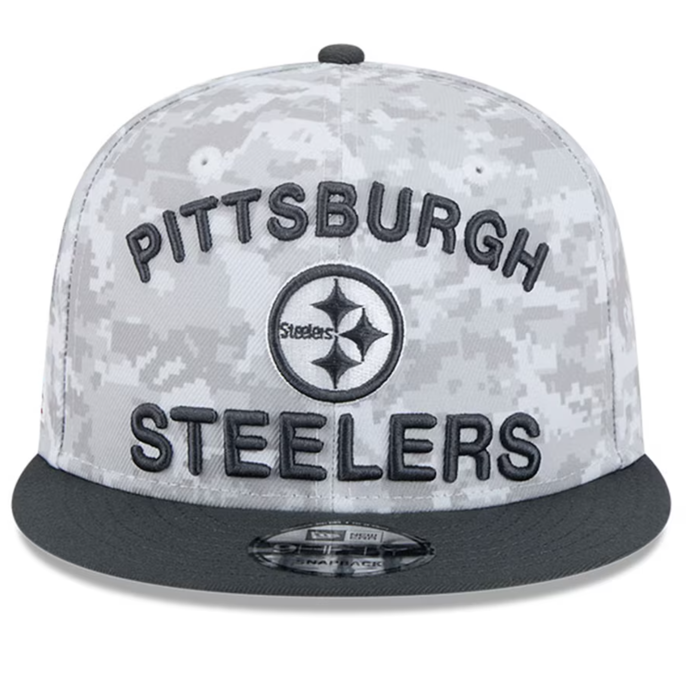 Pittsburgh Steelers New Era 2024 Salute To Service 9Fifty Snapback Hat - Chrome/Graphite