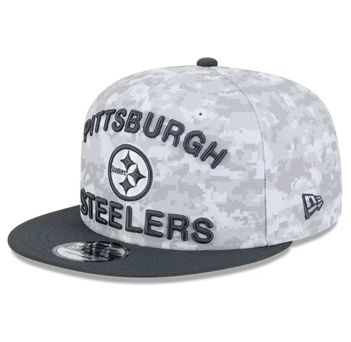 Pittsburgh Steelers New Era 2024 Salute To Service 9Fifty Snapback Hat - Chrome/Graphite