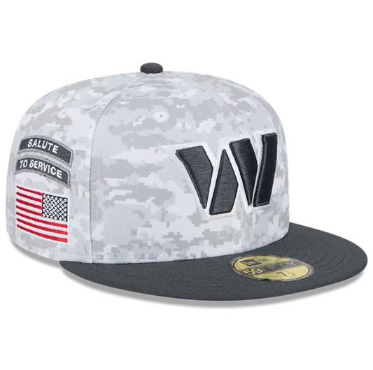 Washington Commanders New Era 2024 Salute To Service 59FIFTY Fitted Hat - Chrome/Graphite