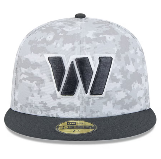 Washington Commanders New Era 2024 Salute To Service 59FIFTY Fitted Hat - Chrome/Graphite