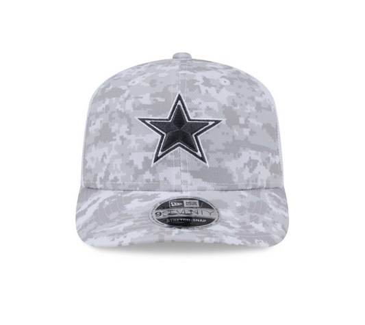 Dallas Cowboys New Era 2024 Salute To Service 9Seventy Snapback Hat - Chrome/Graphite