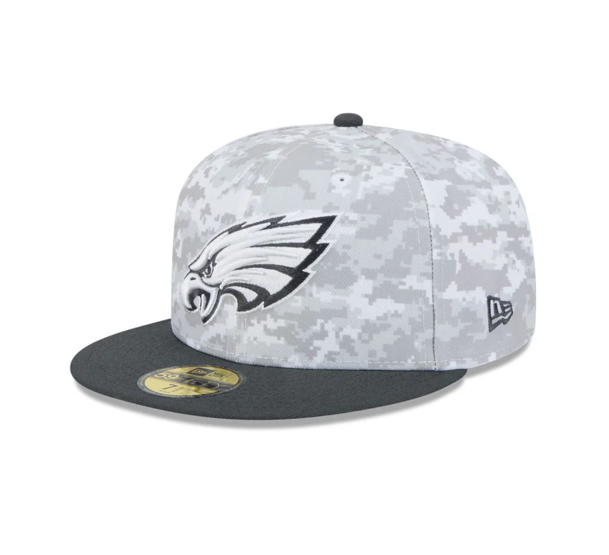 Philadelphia Eagles New Era 2024 Salute To Service 59FIFTY Fitted Hat - Chrome/Graphite