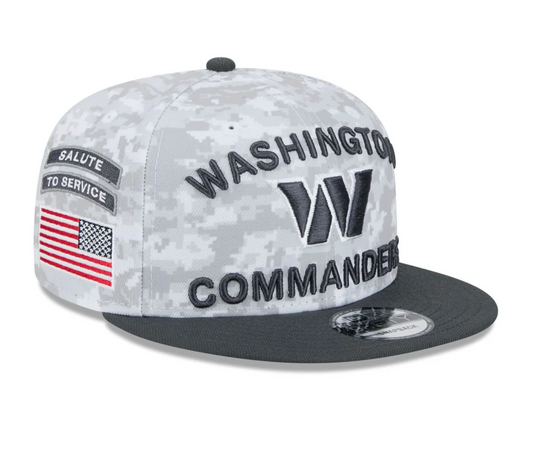 Washington Commanders New Era 2024 Salute To Service 9Fifty Snapback Hat - Chrome/Graphite