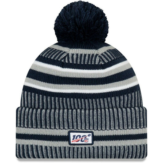 Dallas Cowboys New Era 2019 NFL On-Field Home SPORT KNIT Cuffed Pom Hat - Navy