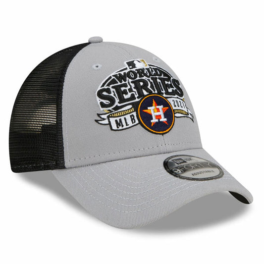 Houston Astros New Era 2021 American League Champions Locker Room 9FORTY Adjustable Hat - Gray/Black