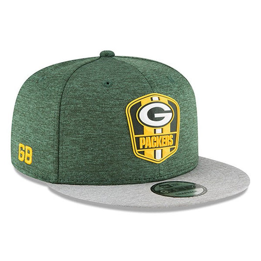 Green Bay Packers New Era 2018 NFL Sideline Road Official 9Fifty Snapback Hat