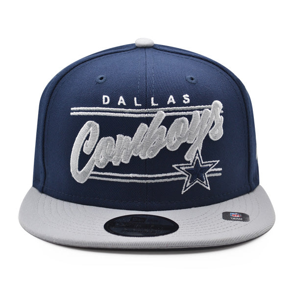 Dallas Cowboys New Era TEAM SCRIPT 9Fifty Snapback NFL Hat – Navy/Gray