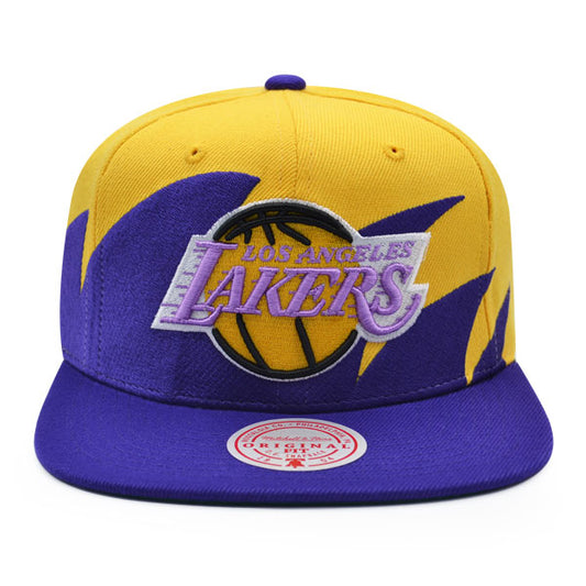 Los Angeles Lakers NBA Mitchell & Ness SHARKTOOTH Snapback Hat - Purple/Yellow