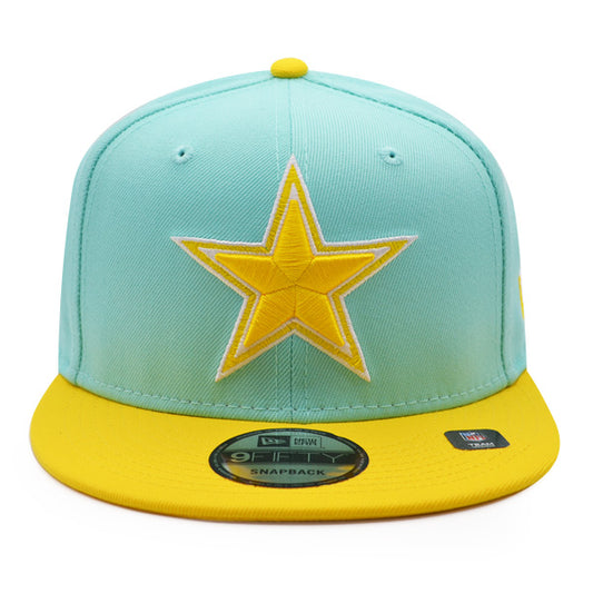 Dallas Cowboys New Era NFL TOP 2TONE 9FIFTY Snapback Hat - Turquoise/Yellow