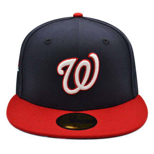 Washington Nationals 2019 WORLD SERIES CHAMPIONS Exclusive New Era 59Fifty Fitted Hat - Navy/Red/Floral Bottom