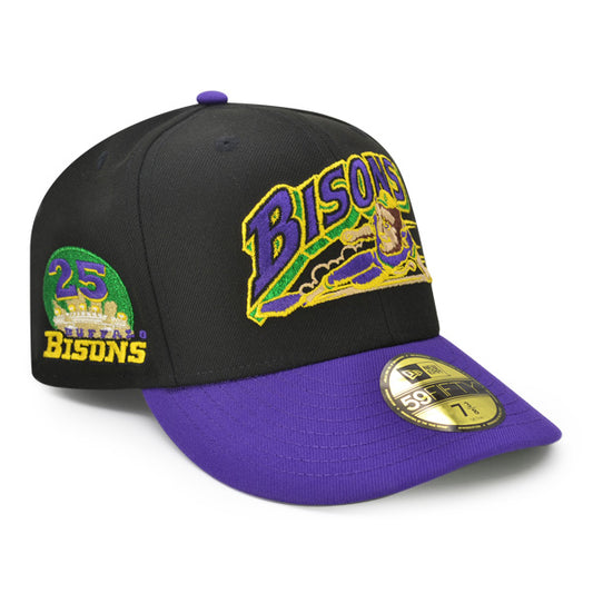 Buffalo Bisons 25th Anniversary MARDI GRAS Exclusive New Era 59Fifty Fitted Hat - Black/Purple