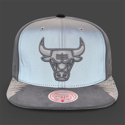 Chicago Bulls Exclusive Mitchell & Ness AIR JORDAN DAY 5 Snapback Hat - Reflective Gray/Graphite