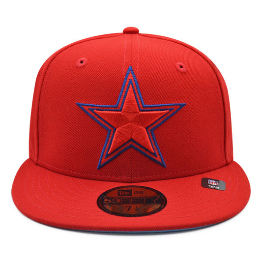 Dallas Cowboys WILD SIDE Exclusive New Era 59Fifty Fitted Hat - Red/Royal/Sky Bottom