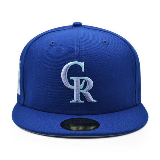 Colorado Rockies 25th Anniversary EXCLUSIVE New Era 59Fifty Fitted Hat – Royal/Lavender