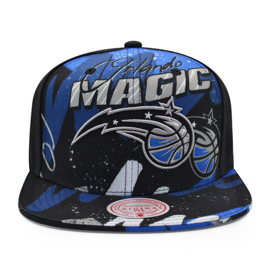 Orlando Magic Mitchell & Ness HYPER LOOPS Snapback Hat - Black/Royal