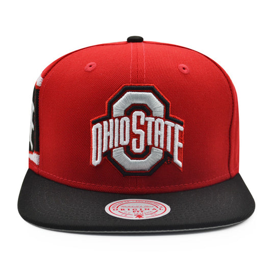 Ohio State Buckeyes NCAA Mitchell & Ness JUMBOTRON Snapback Hat - Red/Black