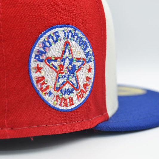 Montreal Expos EXCLUSIVE CRYSTAL 1982 All-Star Game Side Patch New Era 59FIFTY Fitted Hat – Off White/Icy Blue Bottom