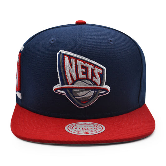 New Jersey Nets Mitchell & Ness JUMBOTRON Snapback Hat - Navy/Red