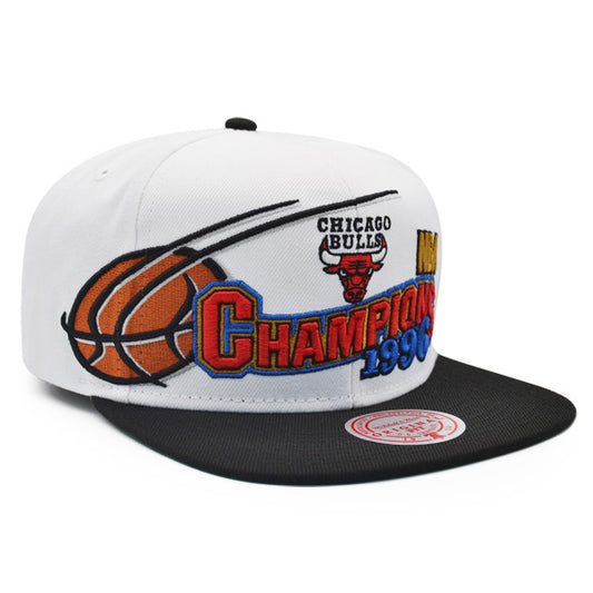 Jordan Days HWC Exclusive Mitchell & Ness Chicago Bulls 1996 NBA Champions Locker Room WAVE Snapback Hat - White