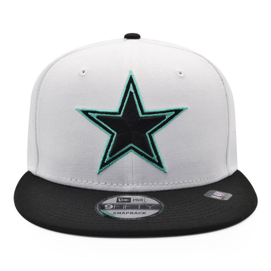 Dallas Cowboys New Era NFL TOP 2TONE 9FIFTY Snapback Hat - White/Black/Turquoise