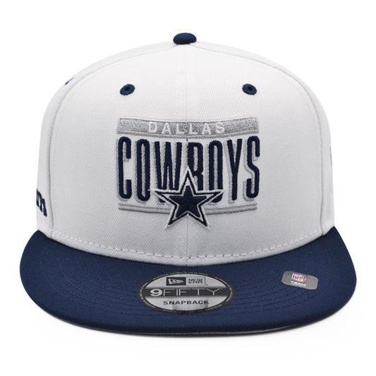 Dallas Cowboys New Era RETRO TITLE 9Fifty Snapback NFL Hat - White/Navy