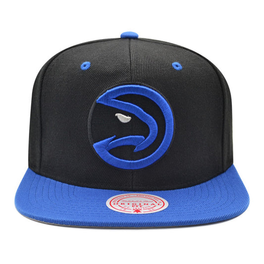 Atlanta Hawks Mitchell & Ness BLACK ROYALTY Snapback Hat - Black/Royal