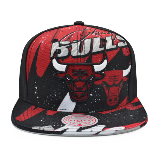 Chicago Bulls Mitchell & Ness HYPER LOOPS Snapback Hat - Black/Red