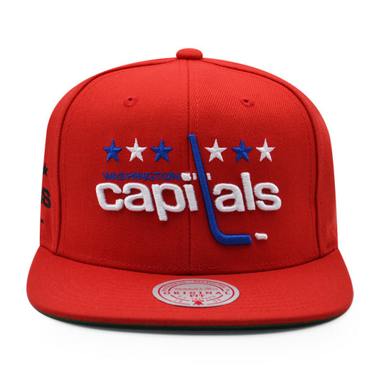 Washington Capitals Mitchell & Ness NHL ALTERNATE FLIP Snapback Adjustable Hat - Red/Royal