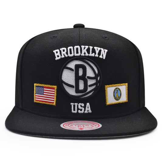 Brooklyn Nets Mitchell & Ness CITY PRIDE Snapback NBA Hat - Black