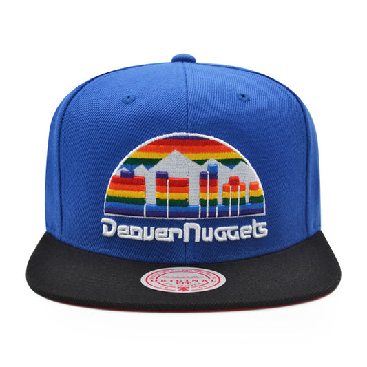 Denver Nuggets Mitchell & Ness CLASSIC 2Tone Snapback Hat - Royal/Black/Red Bottom