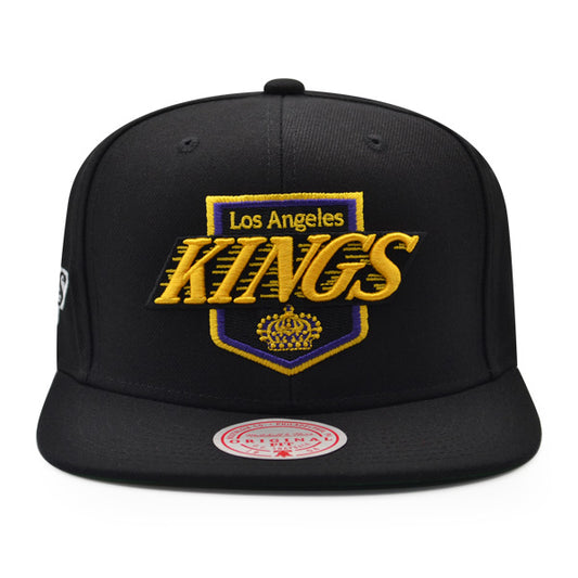 Los Angeles Kings Mitchell & Ness NHL ALTERNATE FLIP Snapback Adjustable Hat - Black/Yellow