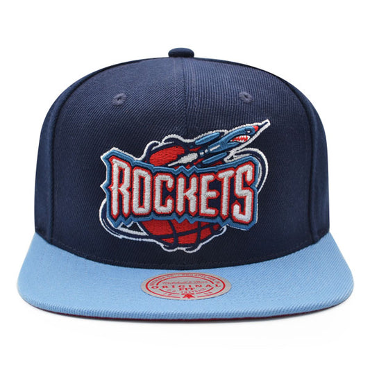 Houston Rockets Mitchell & Ness CLASSIC 2Tone Snapback Hat - Navy/Sky