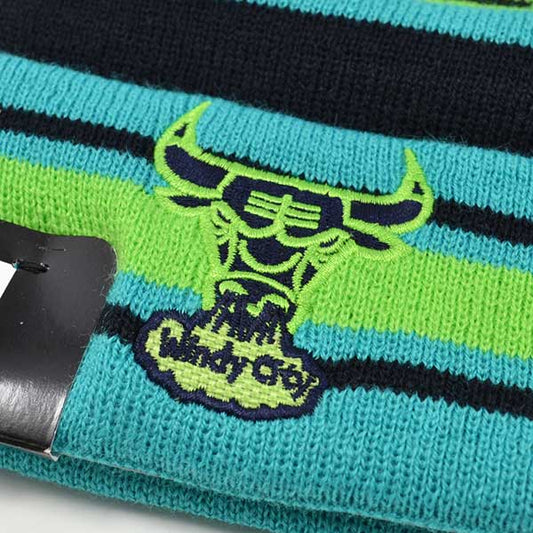 Chicago Bulls BIG JAKE Lime KNIT Cuffed Pom New Era NBA Hat