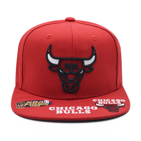 Chicago Bulls Mitchell & Ness NBA FRONT LOADED Snapback Hat- Red/Black