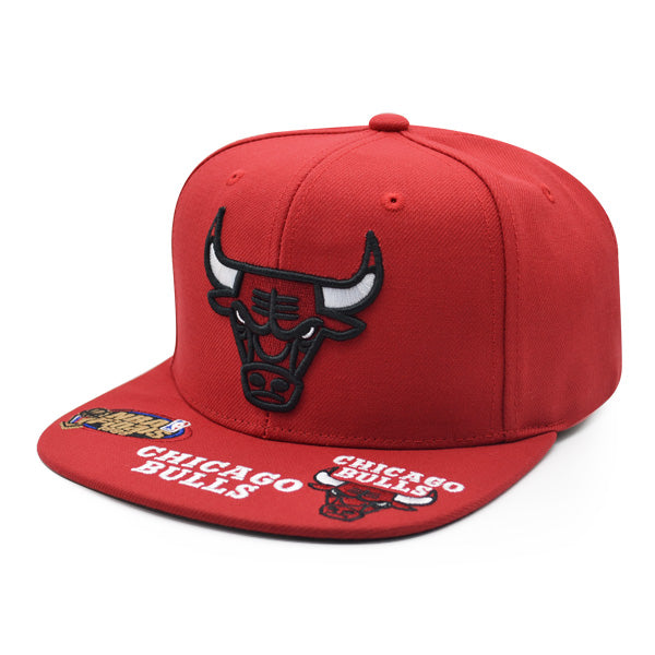 Chicago Bulls Mitchell & Ness NBA FRONT LOADED Snapback Hat- Red/Black