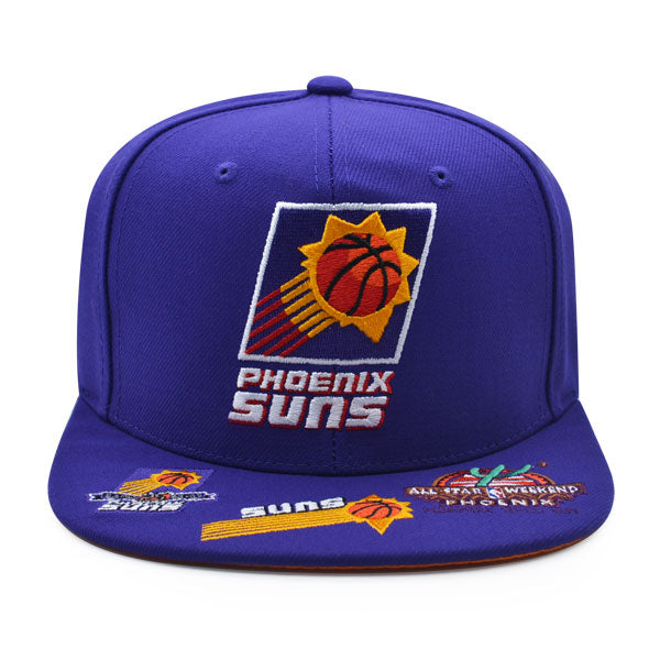 Phoenix Suns Mitchell & Ness NBA FRONT LOADED Snapback  Hat-Purple/Orange