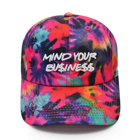 Field Grade MIND YOUR BU$INE$$ Strapback Adjustable Hat - Vivid Tie Dye