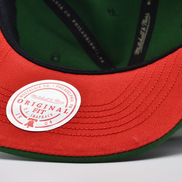 Seattle Supersonics Mitchell & Ness NBA FRONT LOADED Snapback Hat- Green/Red