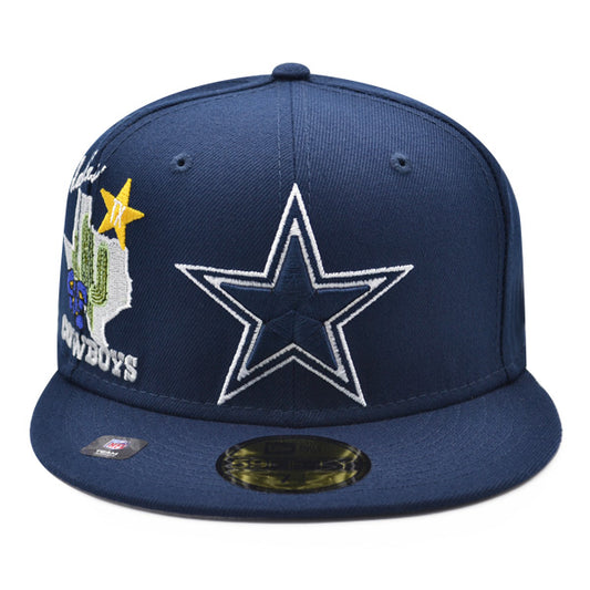 Dallas Cowboys CLUSTER Exclusive New Era 59Fifty Fitted NFL Hat - Navy/Gray UV