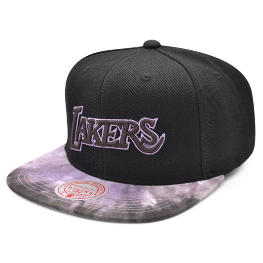 Los Angeles Lakers Mitchell & Ness NBA BLITZED Snapback Hat - Black/Purple