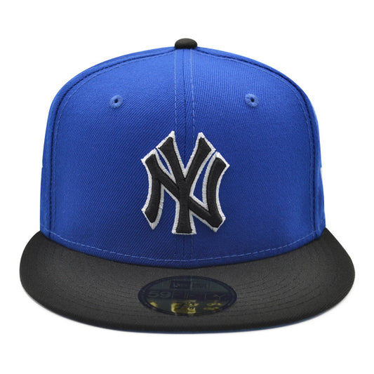 New York Yankees 1999 WORLD SERIES Exclusive New Era 59Fifty Fitted Hat – Royal/Black/Sky Bottom