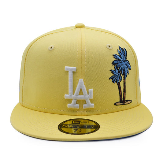 Los Angeles Dodgers 2020 WORLD SERIES Exclusive New Era 59Fifty Fitted Hat – Yellow/Sky Bottom