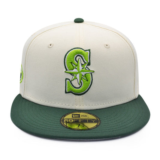 Seattle Mariners 25th ANNIVERSARY Exclusive New Era 59Fifty Fitted Hat – Chrome/Green/Lime