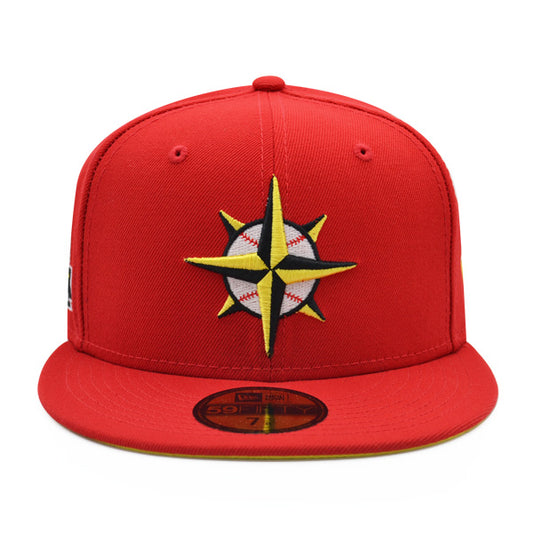 Seattle Mariners 30th ANNIVERSARY Exclusive New Era 59Fifty Fitted Hat - Red/Yellow Bottom