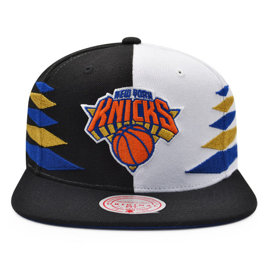 New York Knicks Mitchell & Ness DIAMOND CUT Snapback NBA Hat - Black/Orange/Royal/Gold