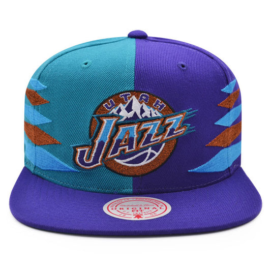 Utah Jazz Mitchell & Ness DIAMOND CUT Snapback HWC Hat - Purple/Teal/Copper