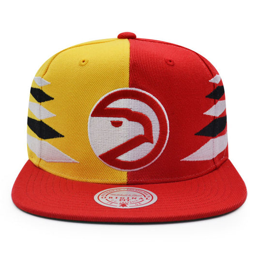 Atlanta Hawks Mitchell & Ness DIAMOND CUT Snapback HWC Hat - Red/Yellow