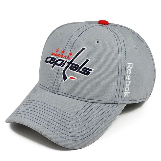 Washington Capitals Structured Gray Curved Snapback Reebok NHL Hat